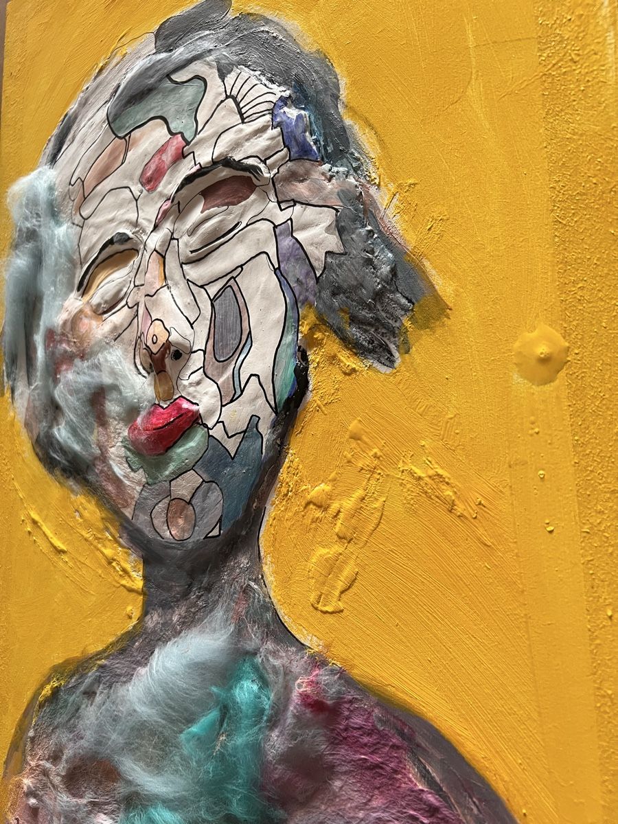 Gemälde: Abstraktes Mixed Media Portrait Gesicht, MDF Board – Neu und originalverpackt aus Kreuzlingen von eszanza 2