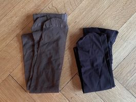 2 pairs of tights (mocca, brown)