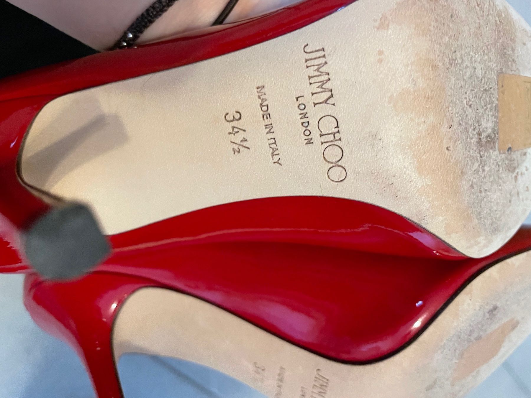Jimmy Choo Damenschuhe: Jimmy Choo leather Romy in red GR 34.5 – Gebraucht aus Wilen b. Wollerau von LastChance22 3
