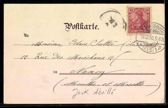 Cartoline postali: sign. Jack Abeille: Le Lilas, Rothaarige – Usato da Berlin venduto da bartko-reher 1