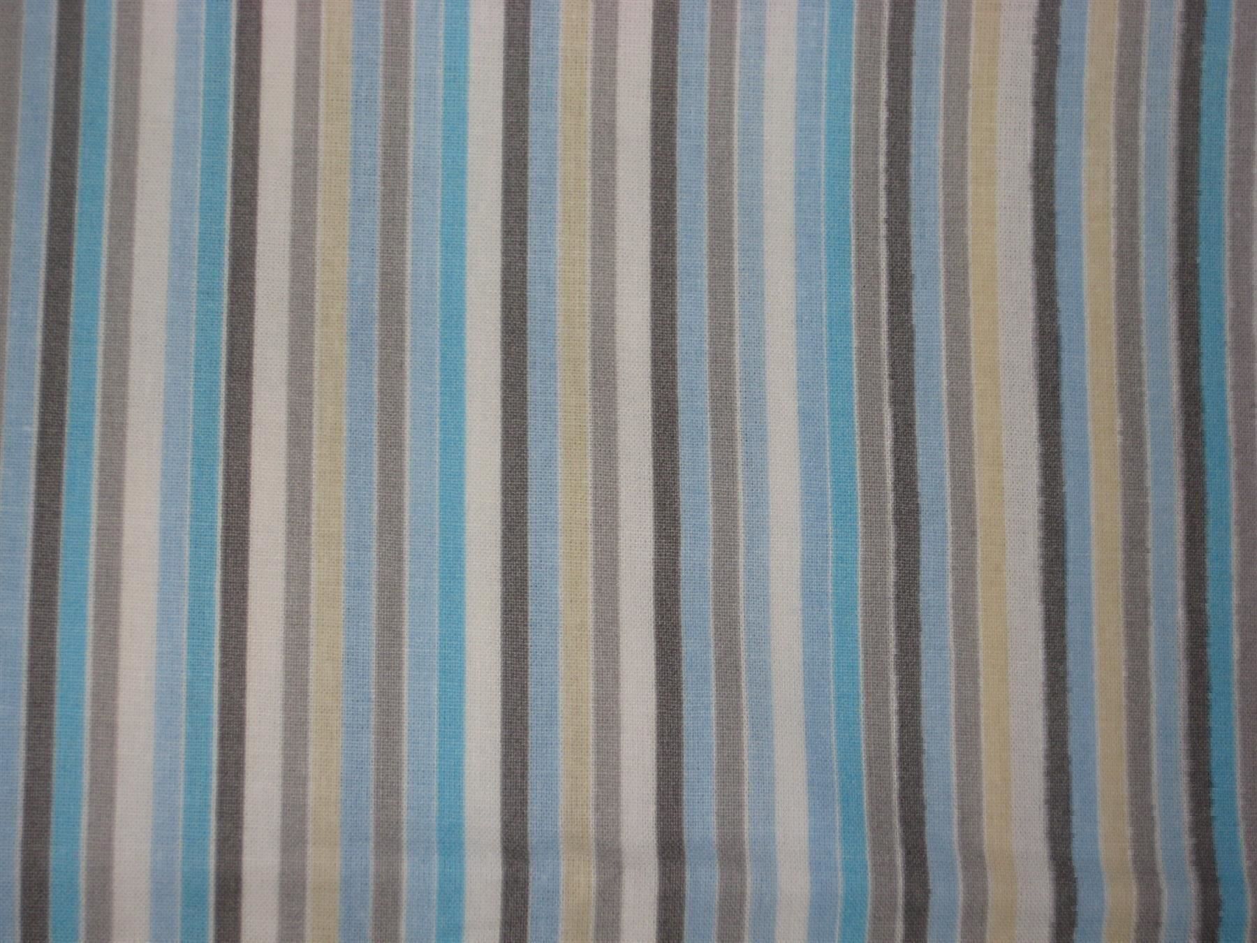 Stoffe: Baumwollstoff mit hellblau/beige/grauen Streifen – Neu und originalverpackt aus Füllinsdorf von Schlupp 1