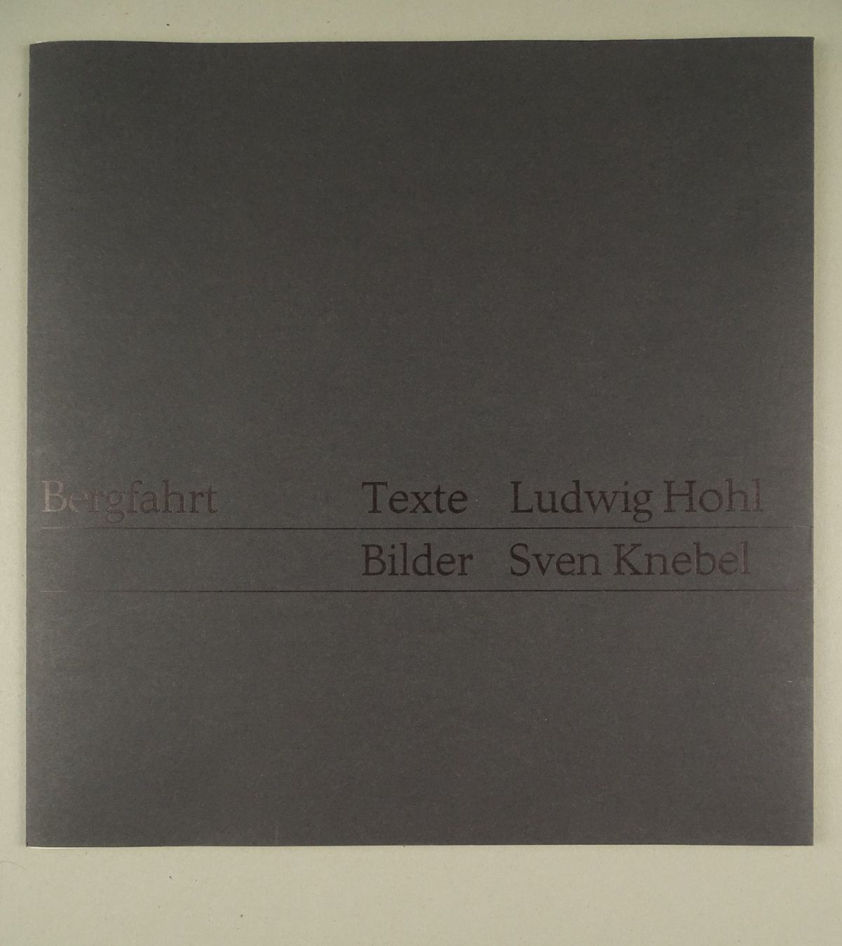 Bücher: BERGFAHRT TEXTE LUDWIG HOHL BILDER SVEN KNEBEL – Gebraucht aus Grüningen von Kartensammler 1