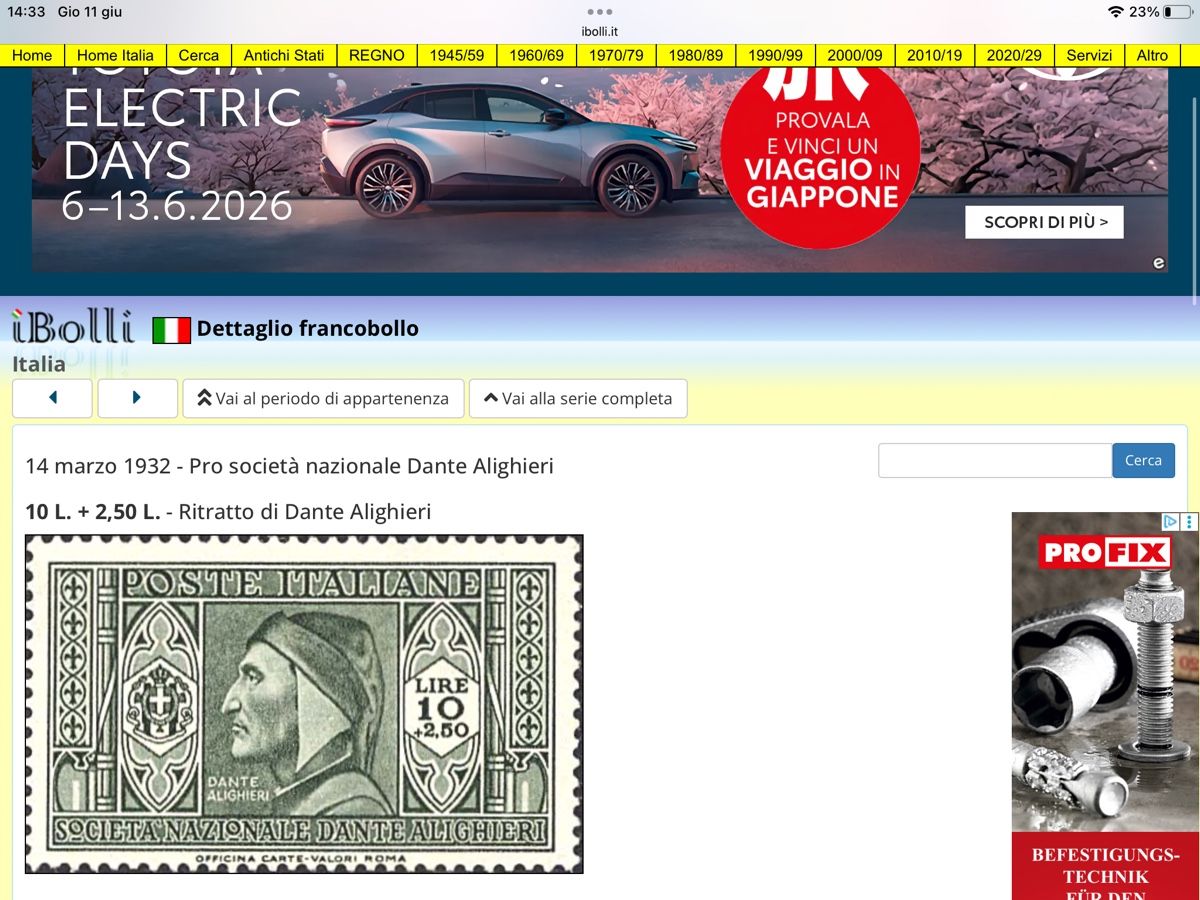 Tutti i francobolli: Regno Italia 1932 – Usato da cassina d'agno venduto da Scorti1961 3