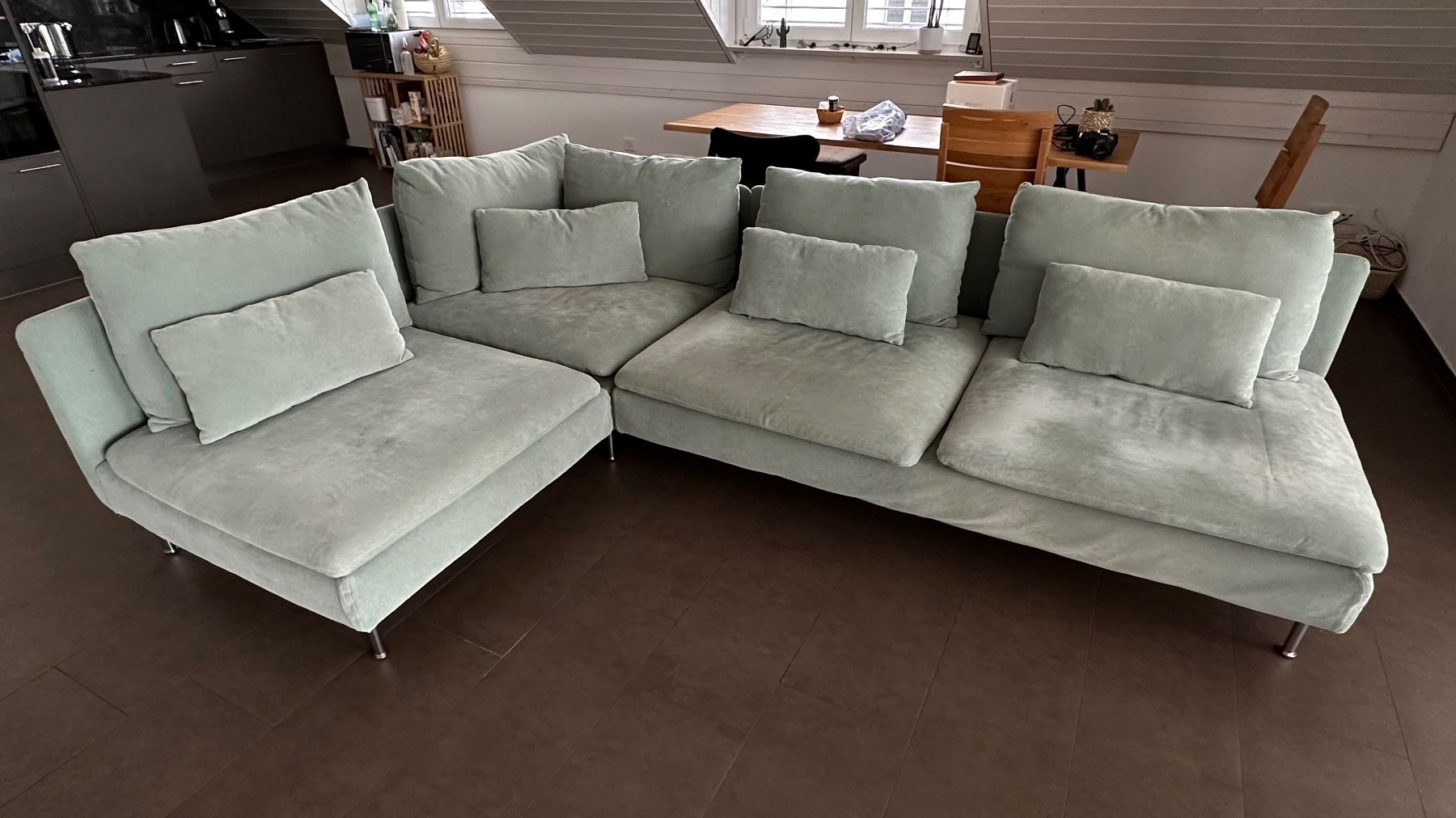 Ikea Sofas: IKEA SÖDERHAMN Ecksofa 4-sitzig/Tallmyra hellgrün – Neu (gemäss Beschreibung) aus Mülligen von BarbaraSzanto 1