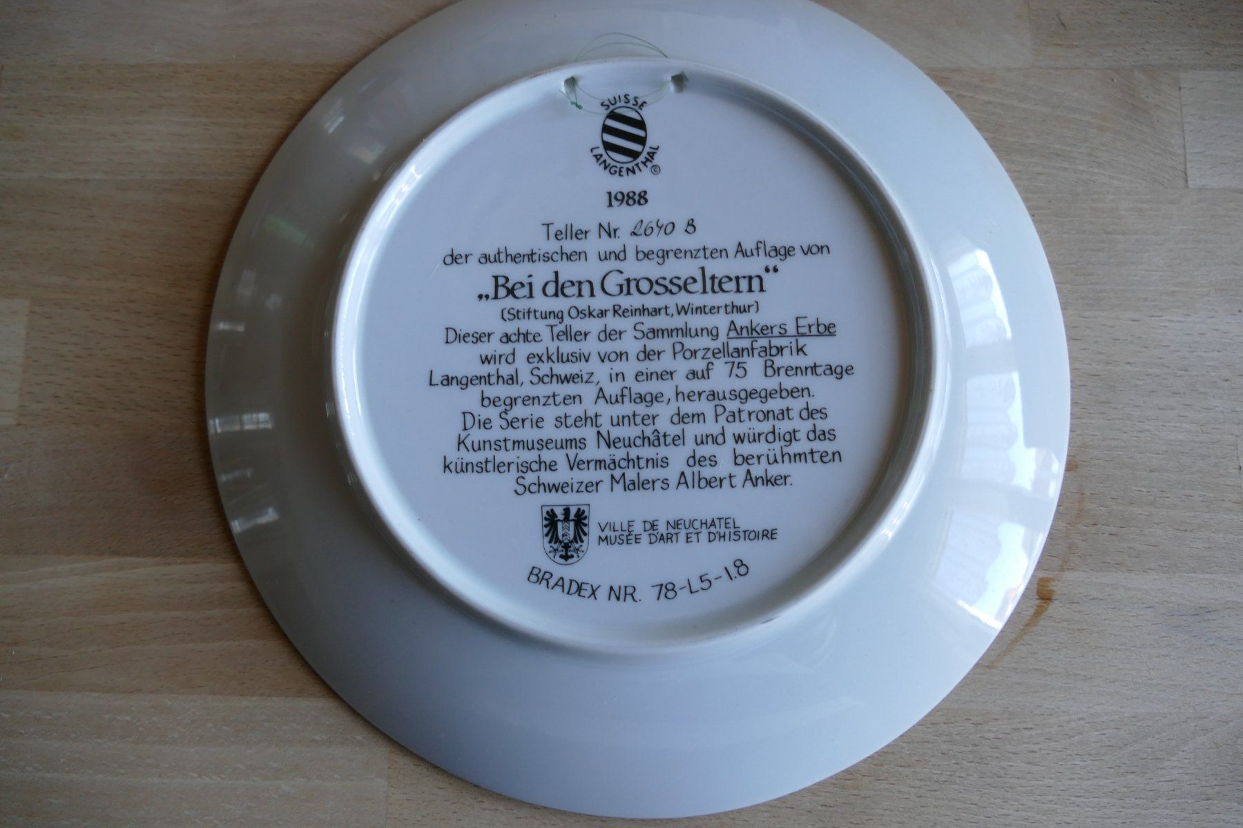 Assiettes: Teller Albert Anker – D'occasion à Volketswil par Sela 1
