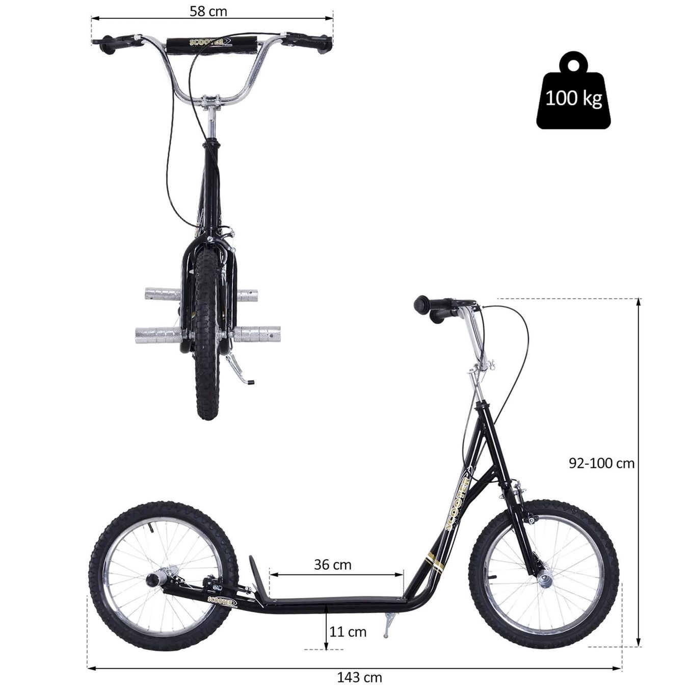 Veicoli per bambini: Kinderroller Luftbereifung + Handbremse – Nuovo e nell'imballaggio originale da Bottighofen venduto da zaap 5