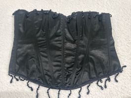 Korsett schwarz mit Perlen Gr M/L Neu