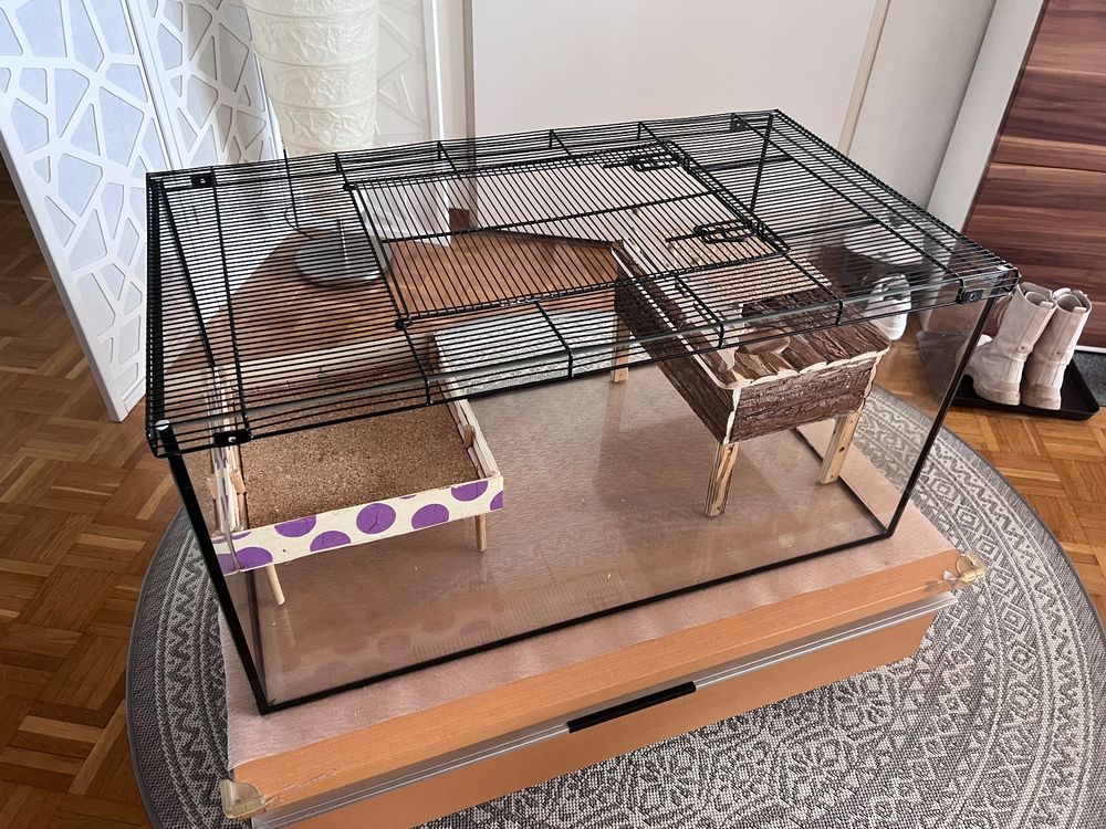 Hamster Terrarium Qualipet mit Gitteraufsatz 80 x 45 x 40 cm Kaufen
