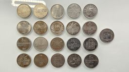 Collection 21 pièces de 5.- commémorative