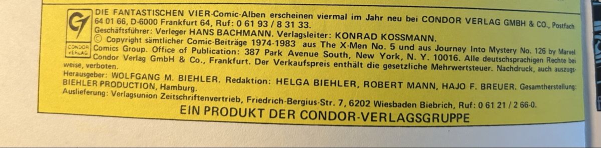 BD: Die fantastischen vier Comic 1983 – D'occasion à Winterthur par stella67 2
