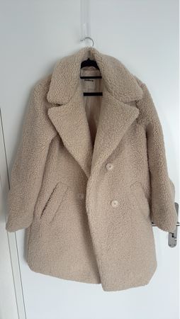 Damen Mantel Teddyfell Zobra beige neuwertig