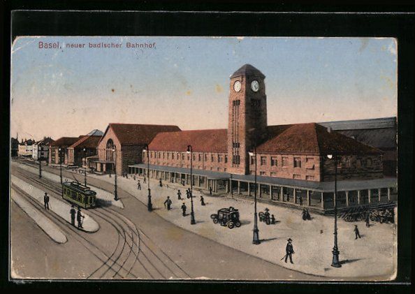 Cartoline postali: Basel, Neuer badischer Bahnhof mit Stras – Usato da Berlin venduto da bartko-reher