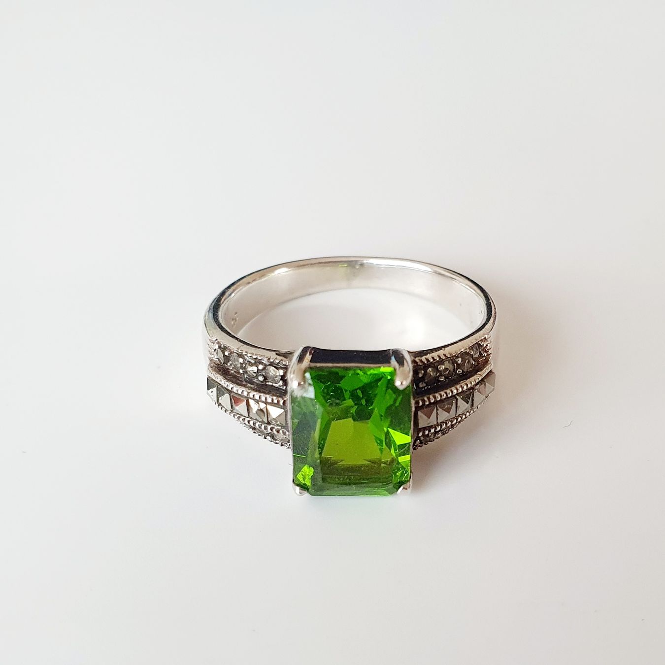 Ringe: Vintage Silber Ring  mit grünem Stein, Gr 19,9 mm – Gebraucht aus Kreuzlingen von Wunderkiste123 7