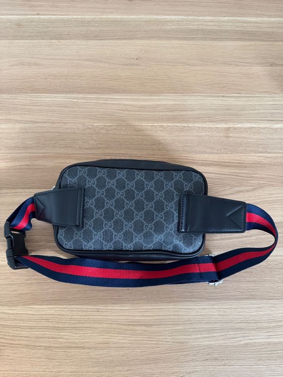 Originale Gucci Bauchtasche Kleine GG Black Gürteltasche (Neu