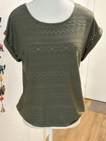 Damen kurzarm Shirt oliv Gr. XS
