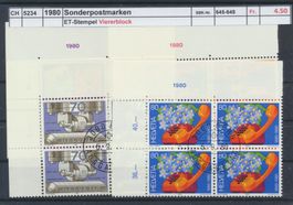 1980 "PTT - Serie", Viererblock, ET - Stempel