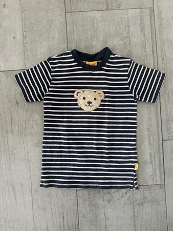 Steiff T-Shirt blau-weiss gestreift Grösse 116cm 