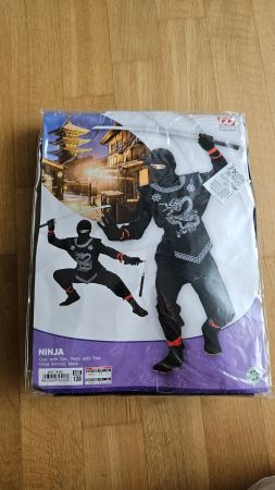 Kinderkostüm Black Ninja Samurai Krieger 122/128/134
