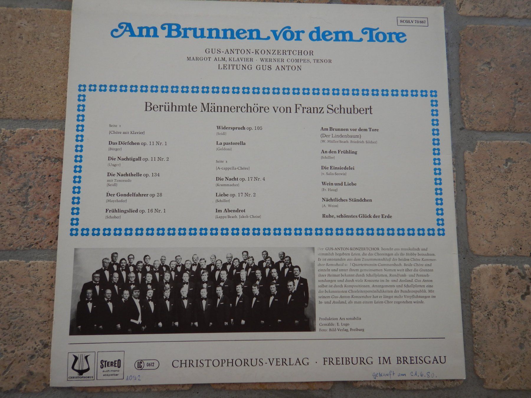 Dischi in vinile: F. Schubert, 2 Schallpl. mit Chormusik – Usato da Mörschwil venduto da Monzar 2