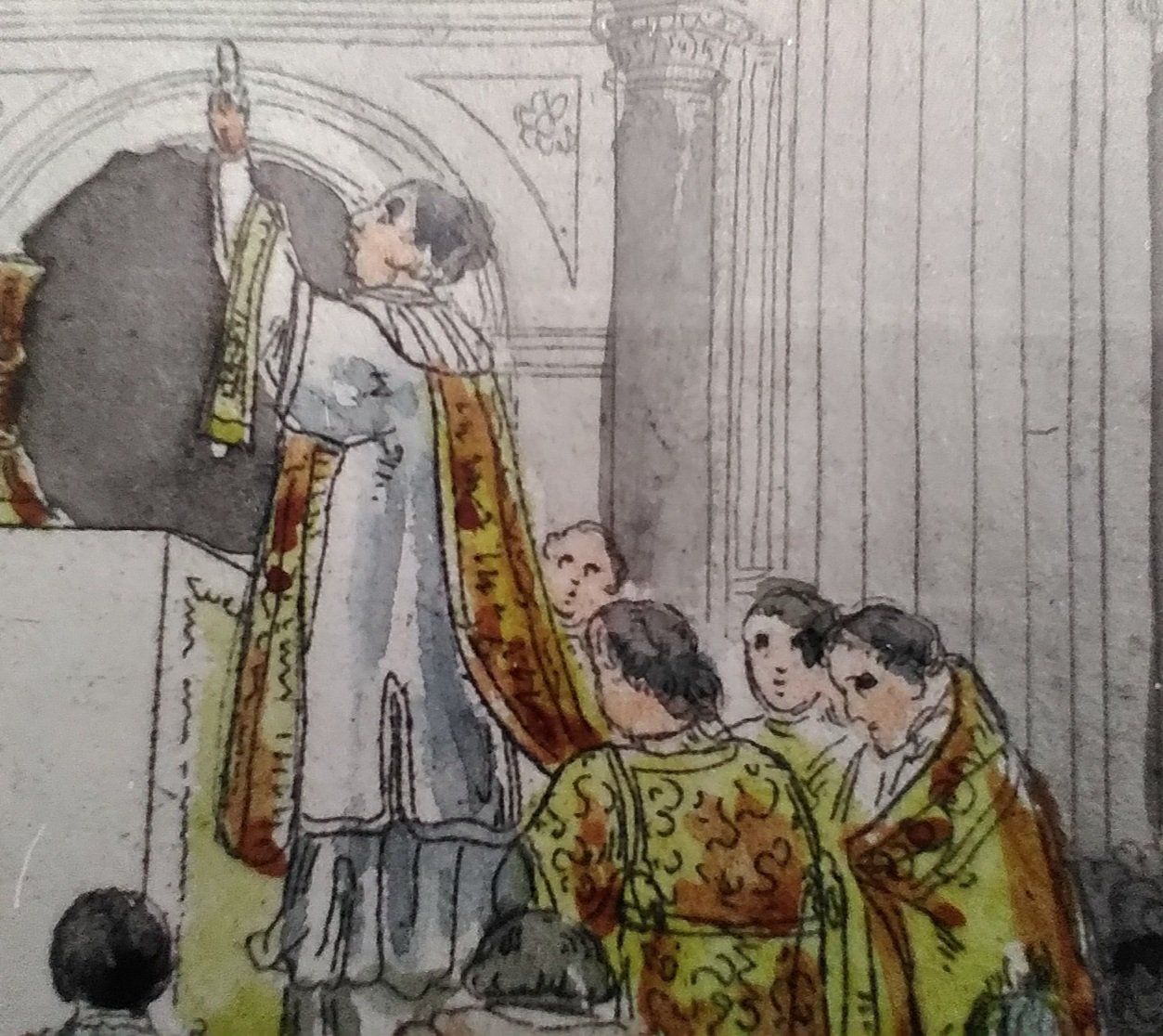 Poster & Bilder: Federzeichnung koloriert / Papst – Gebraucht aus Rieden AG von Hema55 4