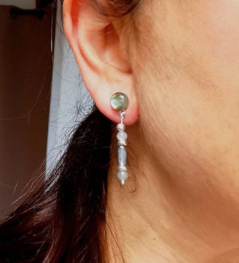 Orecchini pendenti & Orecchini a lobo: Boucles d'oreilles Argent 925 et Labradorites – Nuovo e nell'imballaggio originale da Veyrier venduto da Leilazizou 3