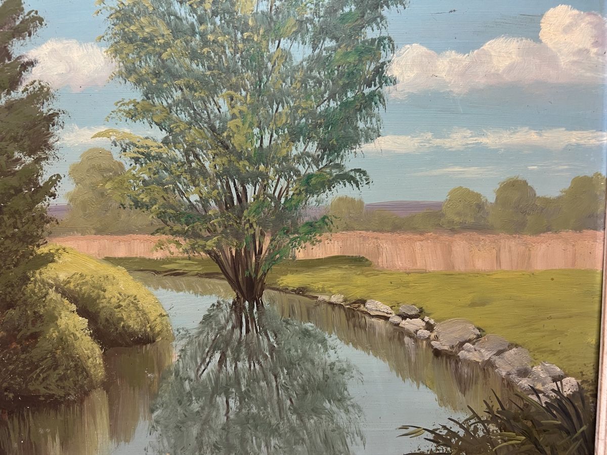 Gemälde: PAYSAGE HUILE SUR PANNEAU SIGNÉE – Gebraucht aus Genève von Qanil77 1