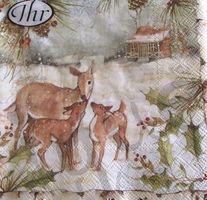 Serviette deer family 25x25 (t342) 2Stk.