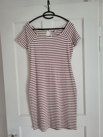 Esprit Kleid weiss/rot Gr. S, Stretch