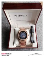 POEDAGAR LUXUSHERRENUHR - ROSÉGOLDFARBIG - NEU IN LUXUSBOX