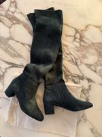Overknee Stiefel dunkelgrünes Wildleder 38 von Minelli