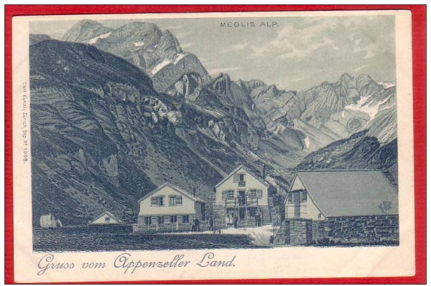 Cartoline postali: MEGLISALP, LITHO – Usato da Grüningen venduto da Kartenlaube