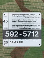 Etikett Rauchkörper mit elektrischer Zündung für Übungsbombe