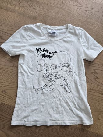 Disney T-Shirt Mickey und Minnie Weiss Groesse XS