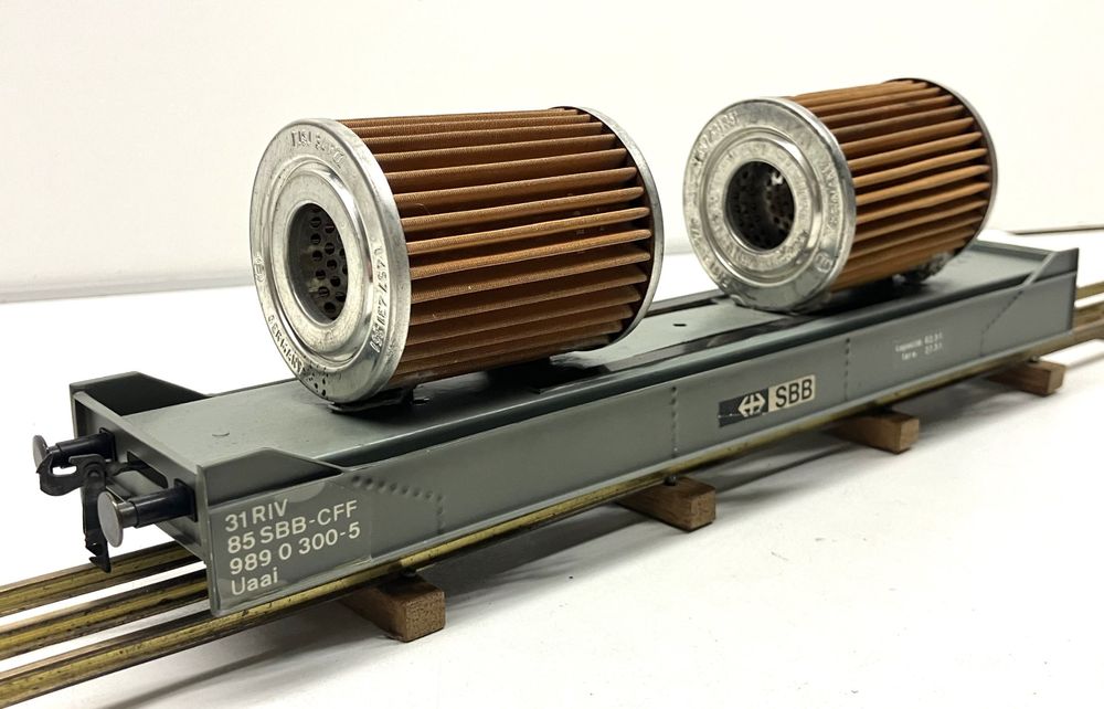 Spur 0 3L AC: Güterwagen SBB Uaal 300-5 beladen - Messing (Gebraucht ...