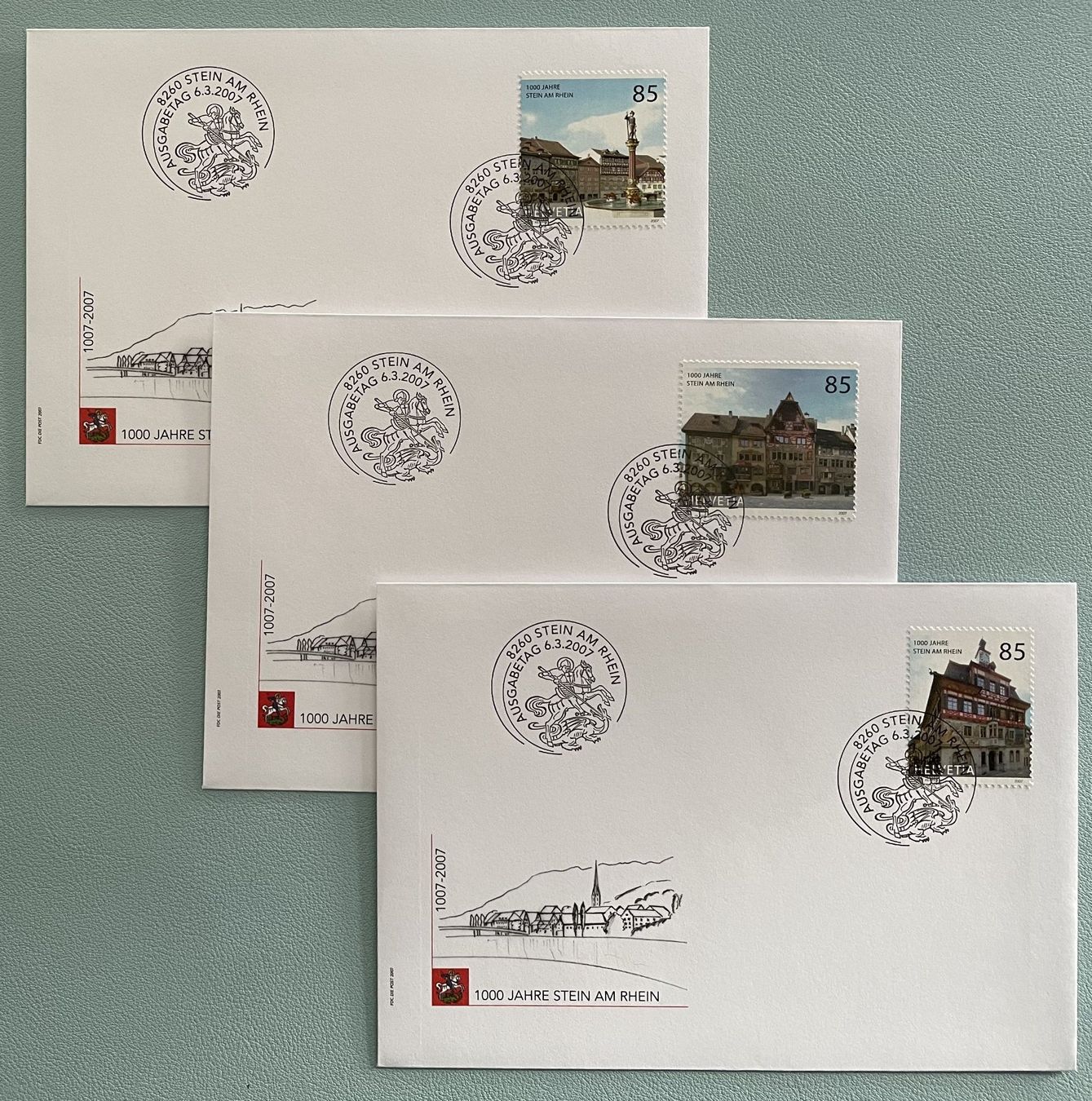 Alle Briefmarken: 2007 FDC 1000 Jahr Stein am Rhein – Gebraucht aus Eggersriet von stamp303