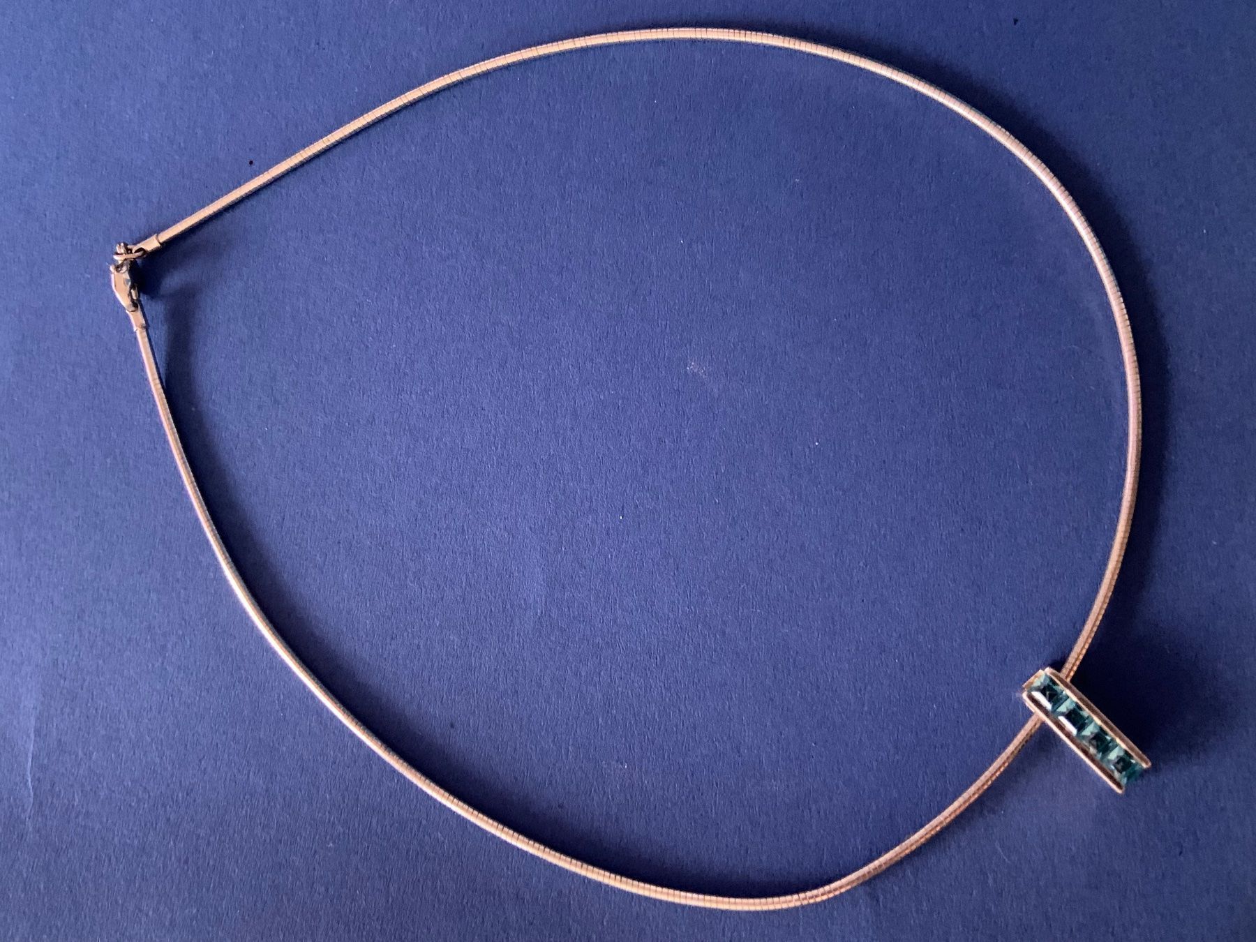 Catenine: Schlangenkette mit 4 blauen steinen – Usato da Dittingen venduto da Bijoubelle 1
