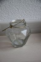 Windlicht aus Glas mit Tragegriff, neu