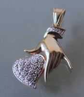 Vergoldeter Silber 925 Anhänger Herz