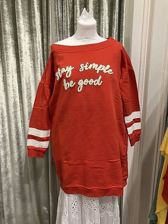 Long Shirt Swaetkleid rot, Gr. M
