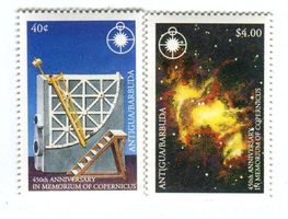 Briefmarken Nikolaus Kopernikus. Astronomie Antigua und Barb