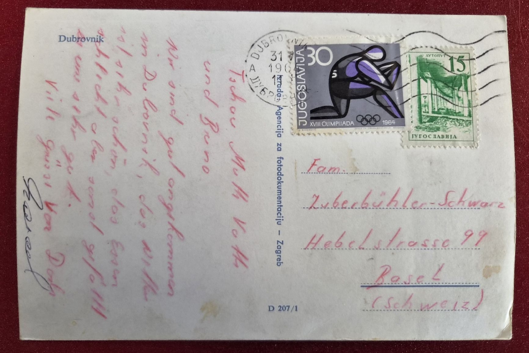 Cartoline postali: Dubrovnik, Jugoslawien 1964 – Usato da Melchnau venduto da Arthurius 1