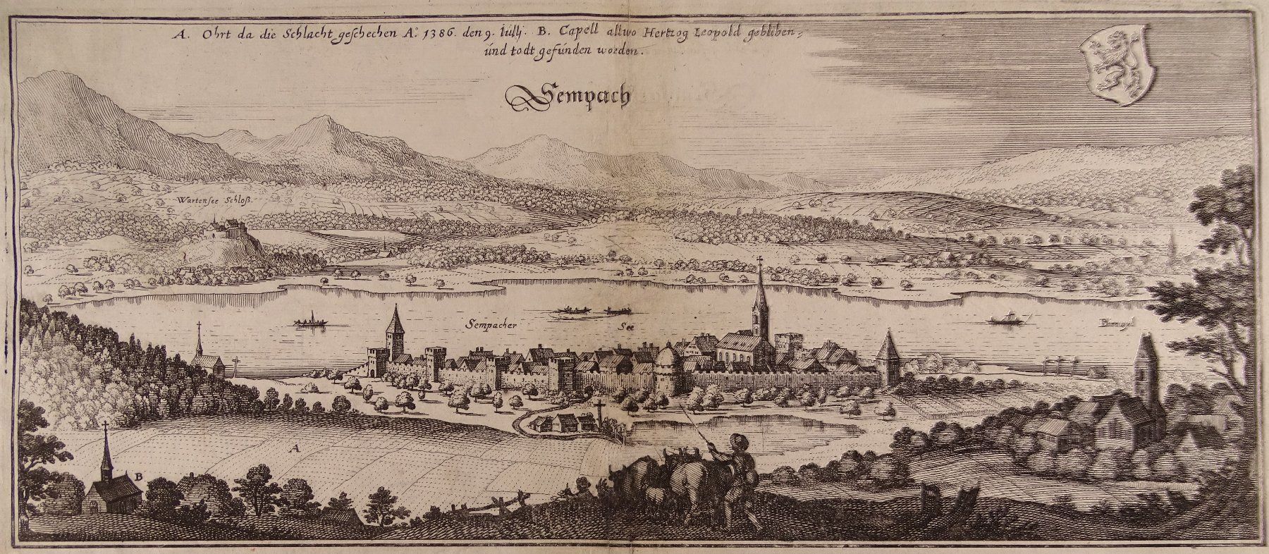 Stiche: SEMPACH, KUPFERSTICH 1654 – Gebraucht aus Grüningen von Kartensammler 1