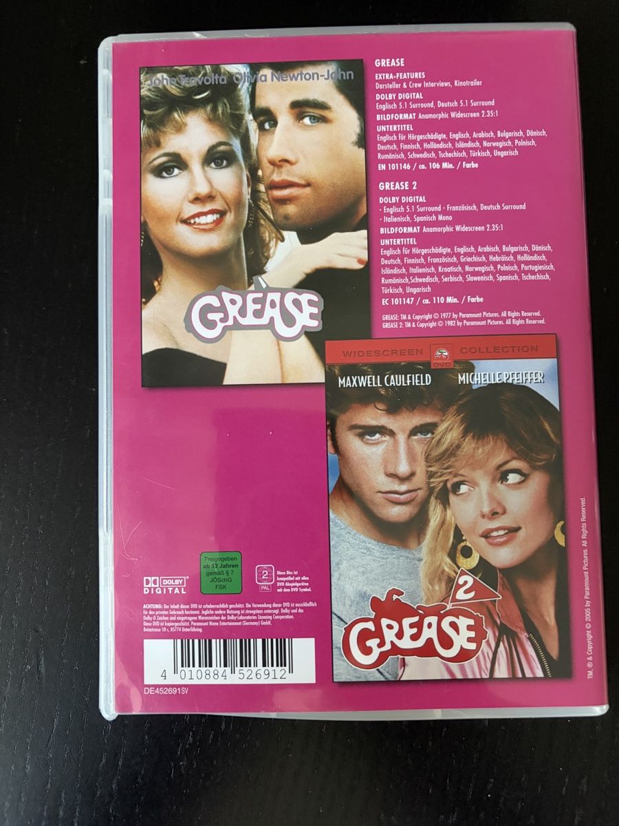Alle DVDs: Grease 1 & 2 DVD – Gebraucht aus Fisibach von roma-am 1