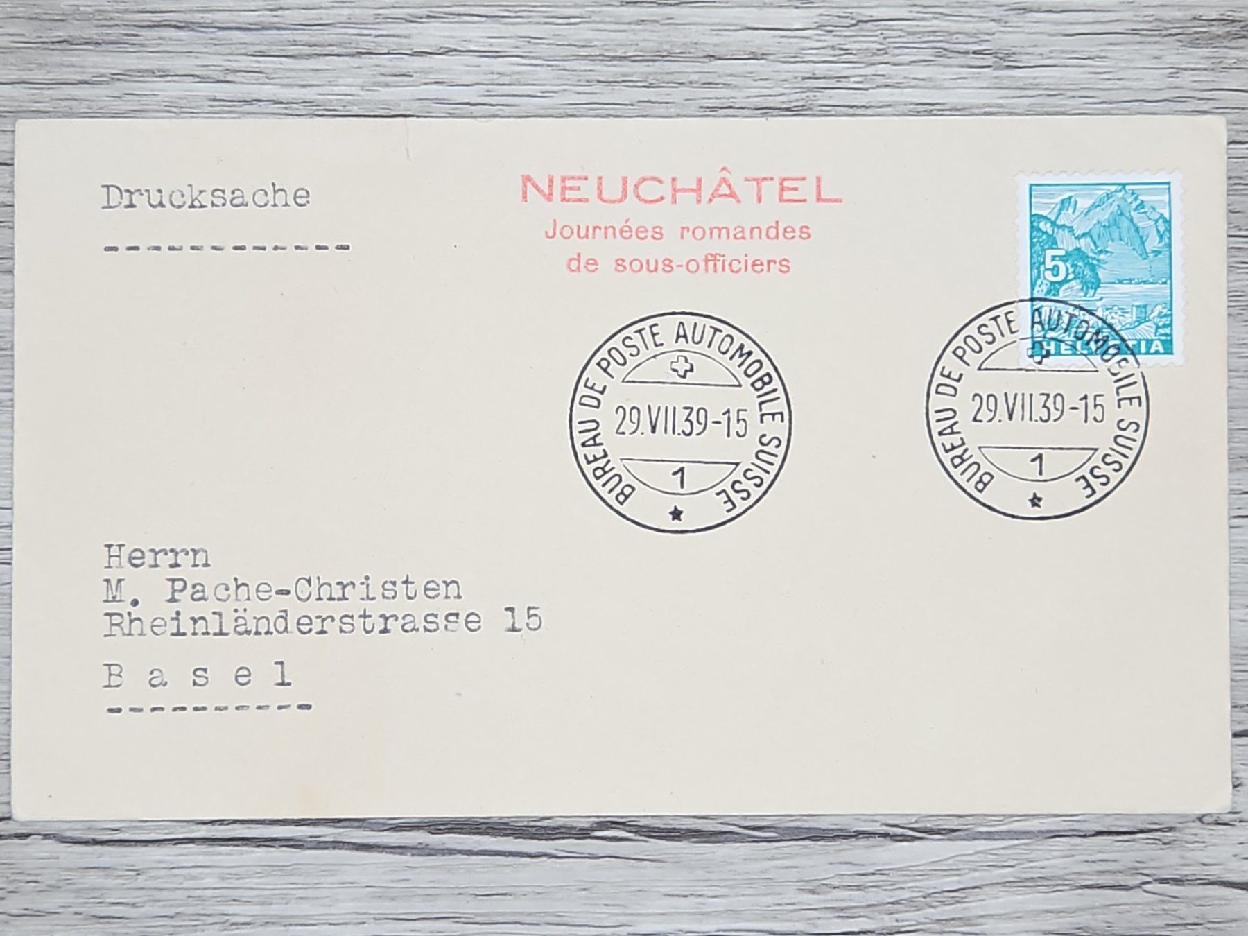 Tutti i francobolli: CL21 Enveloppe + Timbre Suisse 1939 – Usato da Cousset venduto da Patrick_Collections