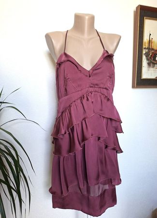 Robe à volants bordeaux - PINKO – Taille CH 38