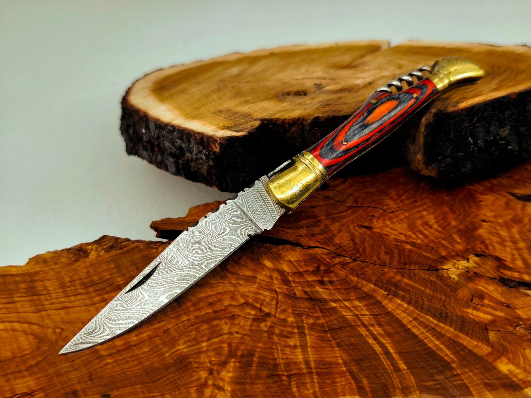 Accessori: Laguiole Damast Messer Klappmesser echtes Damastmesser – Nuovo e nell'imballaggio originale da Arlesheim venduto da Premius_1