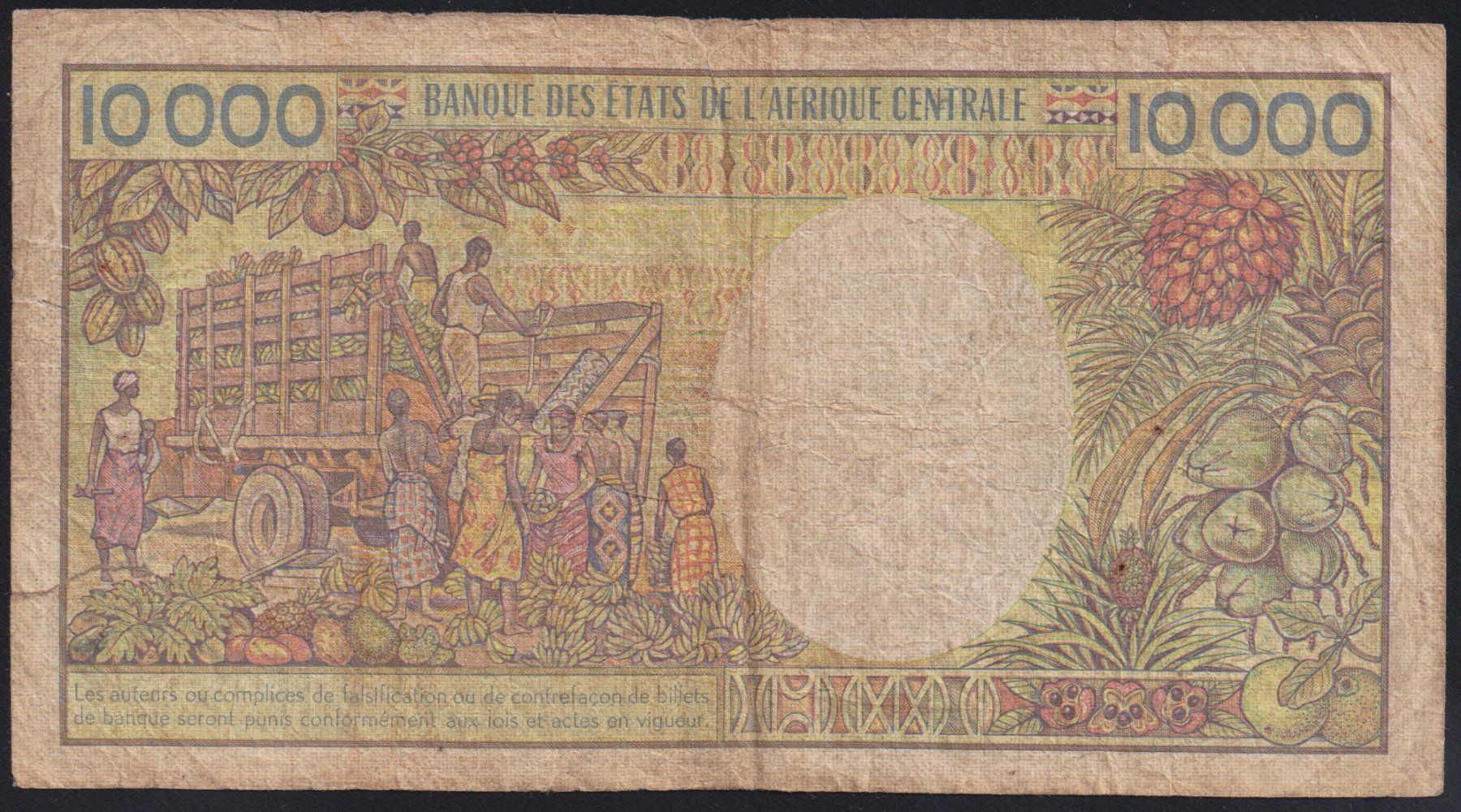 Banknoten: Kamerun 10'000 Francs 1990 – Gebraucht aus Brugg AG von banknoten_muesli 1