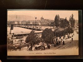 Ancienne CP de Genève  - Pont du Mont-Blanc 1930