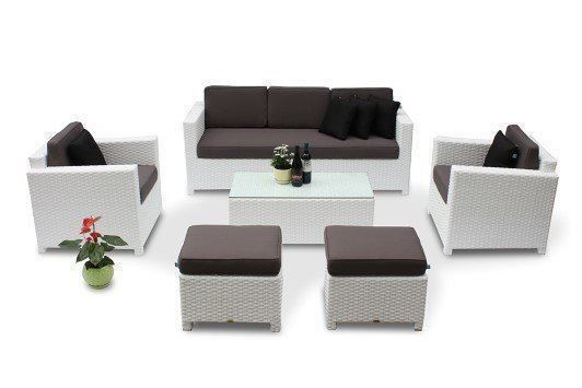 Divani: Loungeset weiss - Gartenmöbel aus Rattan – Nuovo e nell'imballaggio originale da Bern venduto da rattan-lounge 4