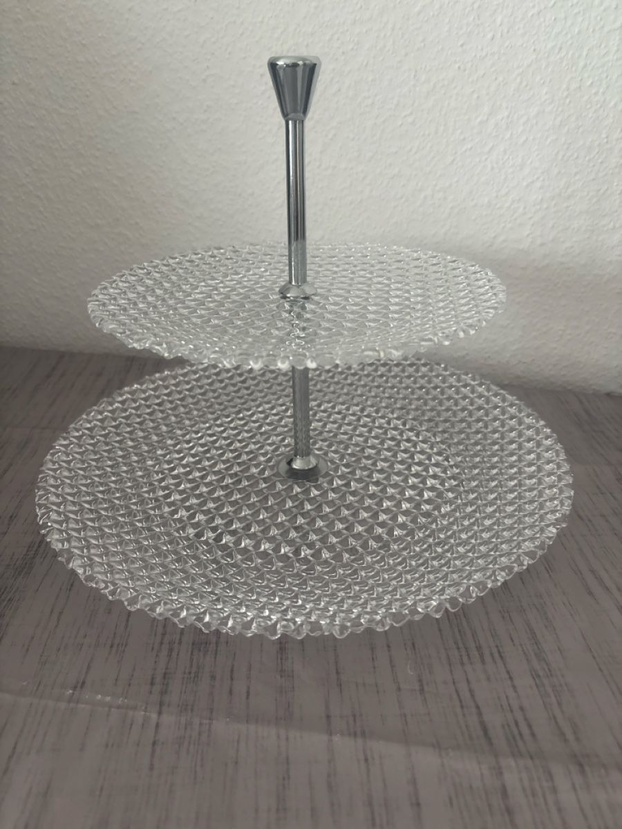 Servierplatten: Etageplatte Glas, Servierplatte, Obstteller, Neuwertig – Neu und originalverpackt aus Wallisellen von ASZT